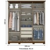 Guarda-Roupa Casal Cover 6 Portas 3 Gavetas Castanho Hp - Henn