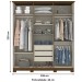 Guarda-Roupa Casal Cover 6 Portas 3 Gavetas Castanho Hp - Henn