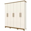 Guarda-Roupa Casal Cover 6 Portas 3 Gavetas Off White/Nature - Henn