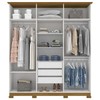 Guarda-Roupa Casal Cover 6 Portas 3 Gavetas Off White/Nature - Henn