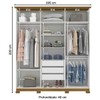 Guarda-Roupa Casal Cover 6 Portas 3 Gavetas Off White/Nature - Henn