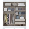 Guarda-Roupa Casal 2 Portas de Correr 2 Gavetas Flex Branco/Rosa Chá B66 - Briz
