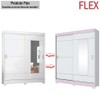 Guarda-Roupa Casal 2 Portas de Correr 2 Gavetas Flex Branco/Rosa Chá B66 - Briz