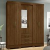 Guarda-Roupa Casal 6 Portas 3 Gavetas Castanho Hp B23 - Briz