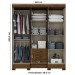 Guarda-Roupa Casal 6 Portas 3 Gavetas Castanho Hp B23 - Briz