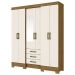 Guarda-Roupa Casal 6 Portas 3 Gavetas Nature/Off White B23 - Briz