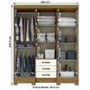 Guarda-Roupa Casal 6 Portas 3 Gavetas Nature/Off White B23 - Briz