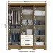 Guarda-Roupa Casal 6 Portas 3 Gavetas Nature/Off White B23 - Briz