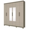 Guarda-Roupa Casal Flora 6 Portas 3 Gavetas Duna/Cristal - Henn