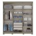 Guarda-Roupa Casal Flora 6 Portas 3 Gavetas Duna/Cristal - Henn