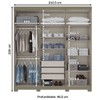 Guarda-Roupa Casal Flora 6 Portas 3 Gavetas Duna/Cristal - Henn