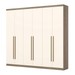 Guarda-Roupa Casal Jade 6 Portas 3 Gavetas Rústico/Off White - Henn