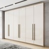 Guarda-Roupa Casal Jade 6 Portas 3 Gavetas Rústico/Off White - Henn
