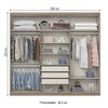 Guarda-Roupa Casal Jade 6 Portas 3 Gavetas Rústico/Off White - Henn
