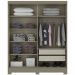 Guarda-Roupa Casal 2 Portas 2 Gavetas Duna/Cristal B74 - Briz