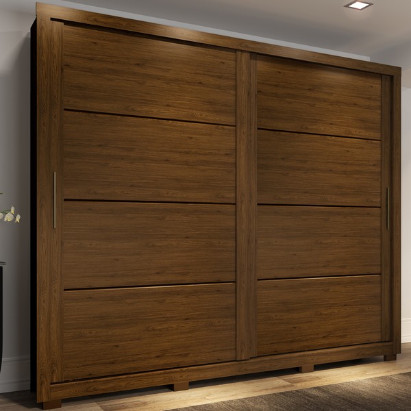 Guarda-Roupa Casal Palace 2 Portas 4 Gavetas Castanho Hp - Henn