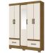 Guarda-Roupa Solteiro 5 Portas 2 Gavetas Nature/Off White B60 - Briz