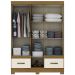 Guarda-Roupa Solteiro 5 Portas 2 Gavetas Nature/Off White B60 - Briz