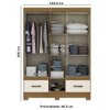 Guarda-Roupa Solteiro 5 Portas 2 Gavetas Nature/Off White B60 - Briz