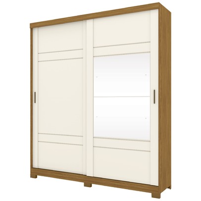 Guarda-Roupa Casal Verg 2 Portas 3 Gavetas Nature/Off White - Henn