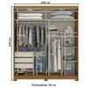 Guarda-Roupa Casal Verg 2 Portas 3 Gavetas Nature/Off White - Henn