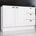 Balcão de Cozinha para Pia 120 Cm Americana 2 Portas 3 Gavetas 100% Mdf Branco Hp - Henn