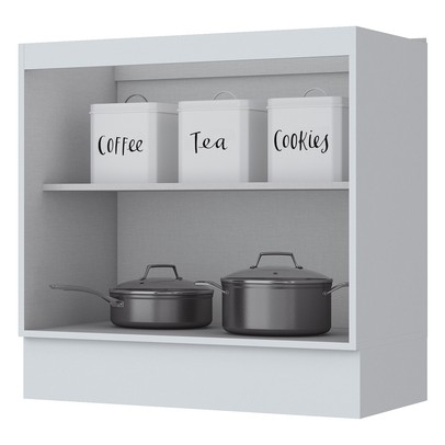 Armário de Cozinha 80 Cm Americana 2 Portas 100% Mdf Branco Hp C355 - Henn