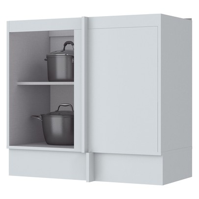 Armário de Cozinha para Canto Americana 1 Porta 100% Mdf Branco - Henn