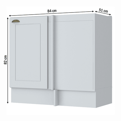 Armário de Cozinha para Canto Americana 1 Porta 100% Mdf Branco - Henn
