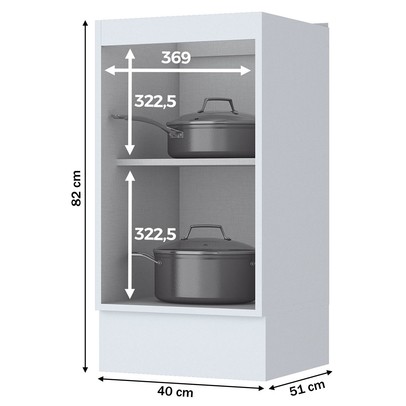 Armário de Cozinha Americana 1 Porta 100% Mdf Branco C365 - Henn