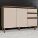 Balcão de Cozinha para Pia 120 Cm Connect 3 Portas 2 Gavetas 100% Mdf Duna/Cristal - Henn