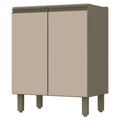 Balcão de Cozinha 60 Cm Connect 2 Portas 100% Mdf C78 Duna/Cristal - Henn