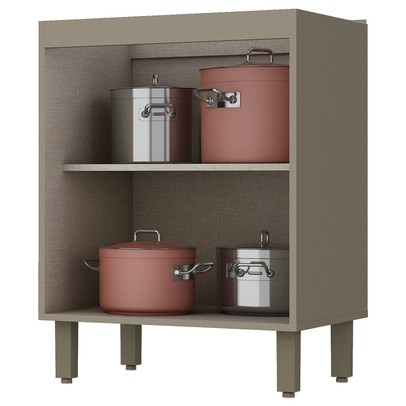 Balcão de Cozinha 60 Cm Connect 2 Portas 100% Mdf C78 Duna/Cristal - Henn