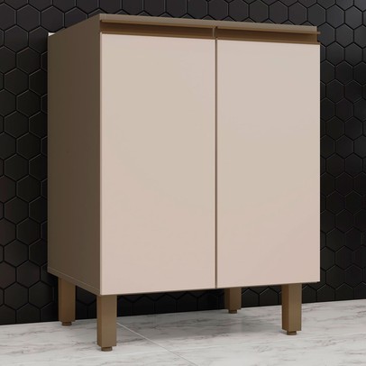 Balcão de Cozinha 60 Cm Connect 2 Portas 100% Mdf C78 Duna/Cristal - Henn