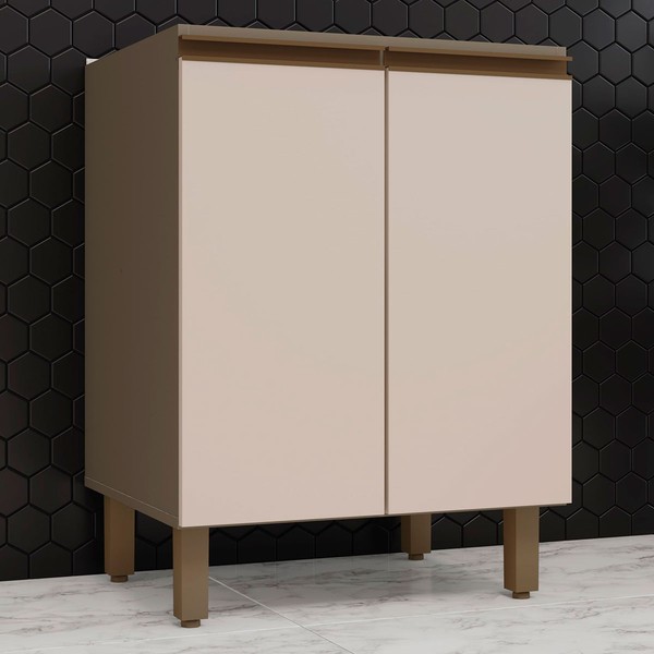 Balcão de Cozinha 60 Cm Connect 2 Portas 100% Mdf C78 Duna/Cristal - Henn