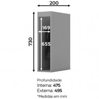 Acessórios para Cozinha Nicho Toalheiro Belize 100% Mdf Cinza - Henn