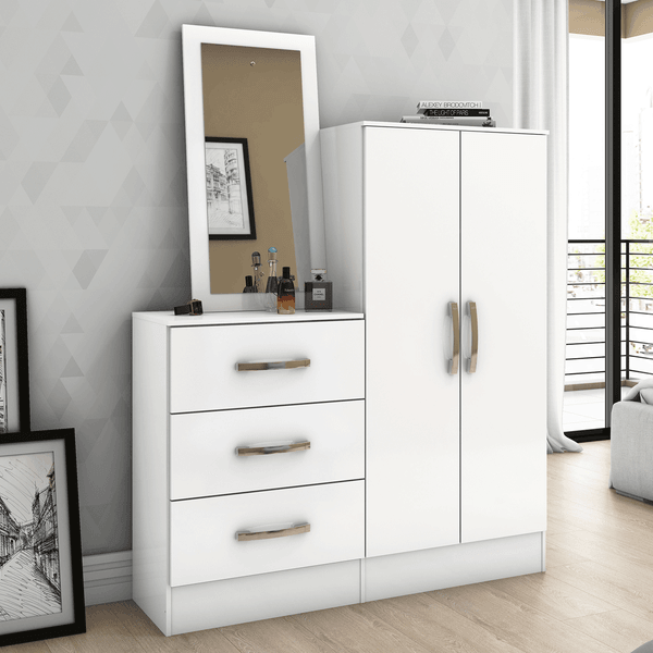 Cômoda Sapateira 2 Portas 3 Gavetas Branco B700 - Henn