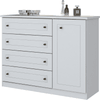 Cômoda de Bebê Americano 1 Porta 4 Gavetas Branco Hp - Henn