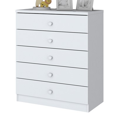 Cômoda de Bebê Bala de Menta 5 Gavetas Branco - Henn
