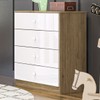 Cômoda Infantil Labirinto 4 Gavetas Branco/Marrom - Henn