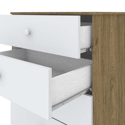 Cômoda Infantil Labirinto 4 Gavetas Branco/Marrom - Henn