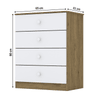 Cômoda Infantil Labirinto 4 Gavetas Branco/Marrom - Henn