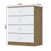 Cômoda Infantil Labirinto 4 Gavetas Branco/Marrom - Henn