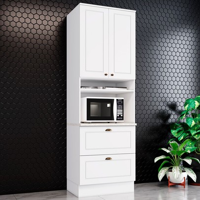 Torre Quente Americana 2 Portas 2 Gavetas 100% Mdf Branco Hp C350 - Henn