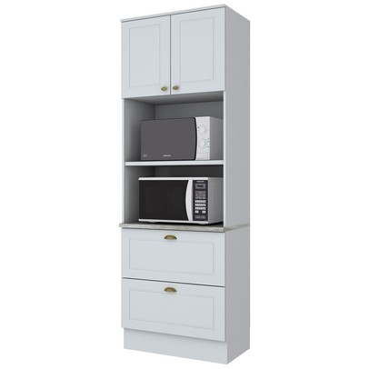 Torre Quente Americana 2 Portas 2 Gavetas 100% Mdf Branco Hp C351 - Henn