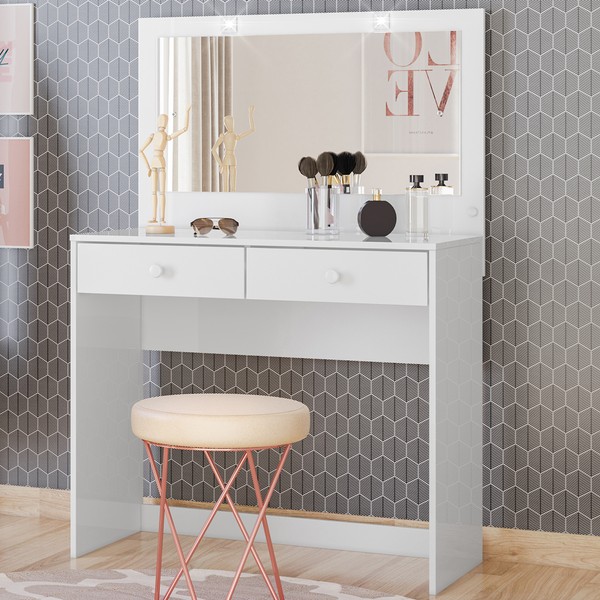 Penteadeira Daila 2 Gavetas Branco - Henn