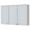 Armário Aéreo Cozinha 120 Cm Americana 3 Portas 100% Mdf Branco Hp C352 - Henn