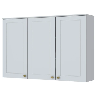 Armário Aéreo Cozinha 120 Cm Americana 3 Portas 100% Mdf Branco Hp C352 - Henn