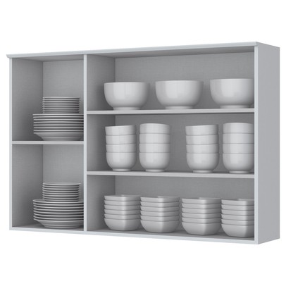 Armário Aéreo Cozinha 120 Cm Americana 3 Portas 100% Mdf Branco Hp C352 - Henn