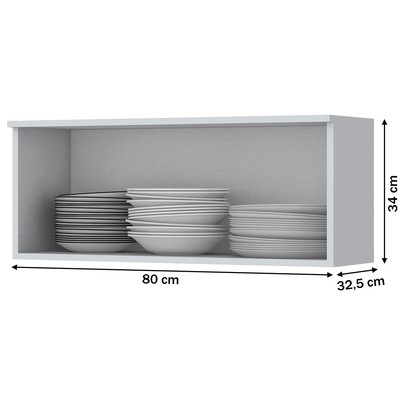 Armário Aéreo Cozinha 80 Cm Americana 1 Porta Basculante 100% Mdf Branco Hp - Henn
